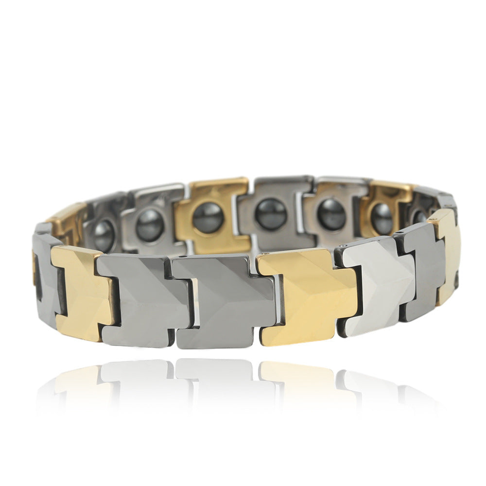 Customizable Punk-Inspired Titanium Steel Bracelet for All Genders