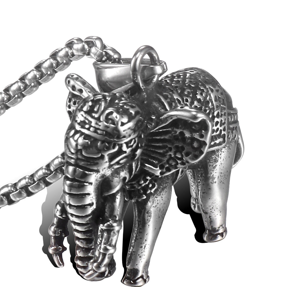 Bold Titan Mammoth Pendant - Personalized Retro Stainless Steel Jewelry for Men