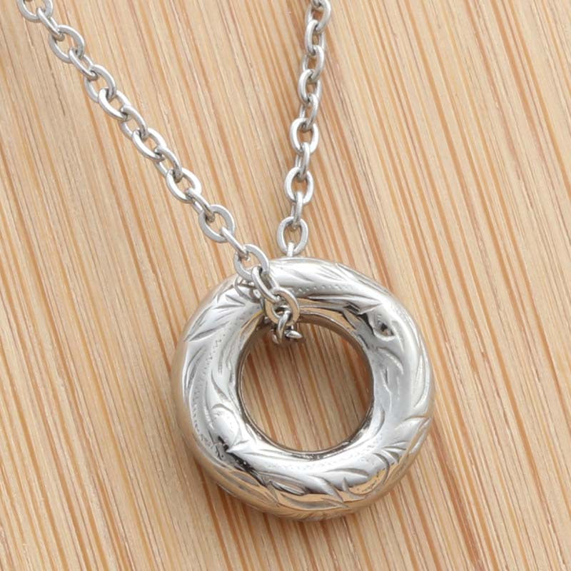 Punk-Inspired Titanium Steel Circle Pendant Necklace for Men and Women - Retro Trendy Design