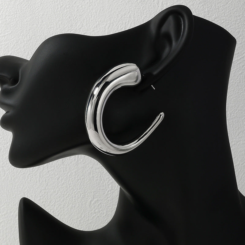 French Retro Chic C-Shaped Earrings - Vienna Verve Collection