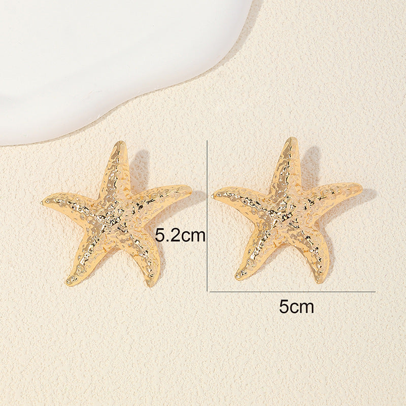 Stylish Starfish Shape Metal Stud Earrings for Women - Vienna Verve Collection