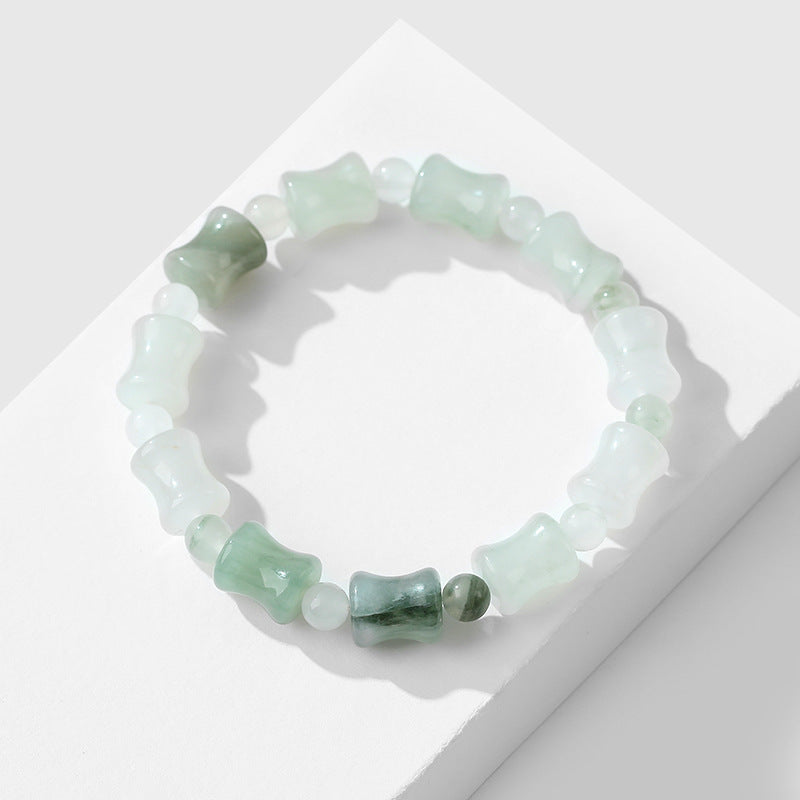 Elegant Vintage Tian Shan Cui Natural Jade Marrow Bracelet