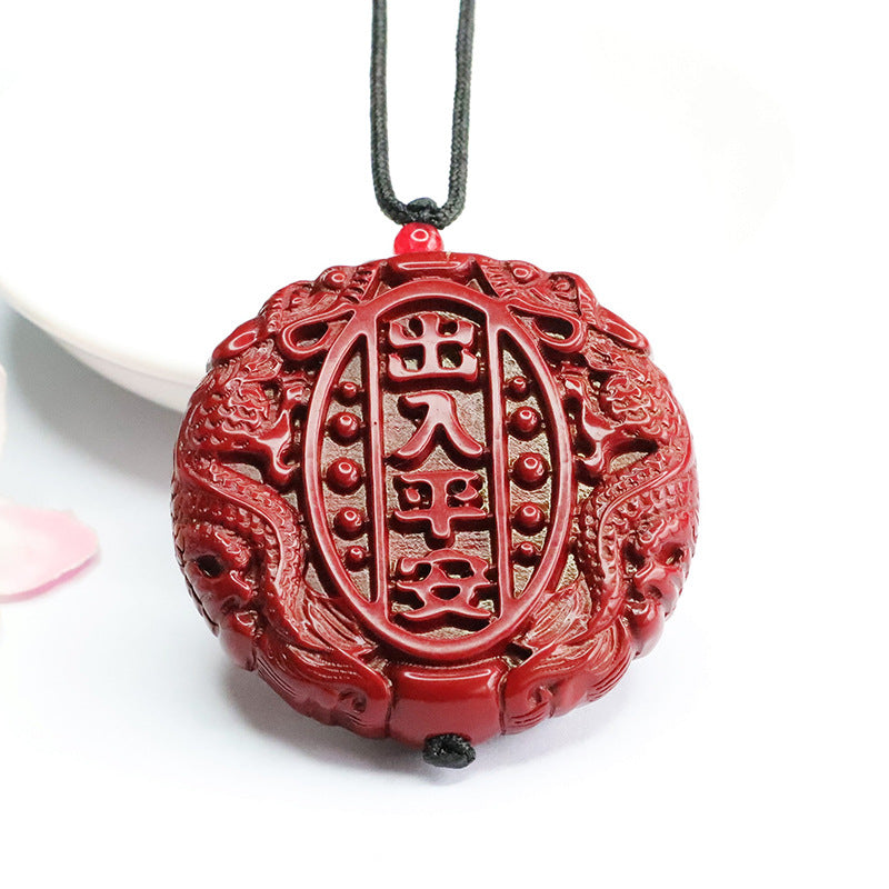 Double Pixiu Sterling Silver Cinnabar Stone Pendant