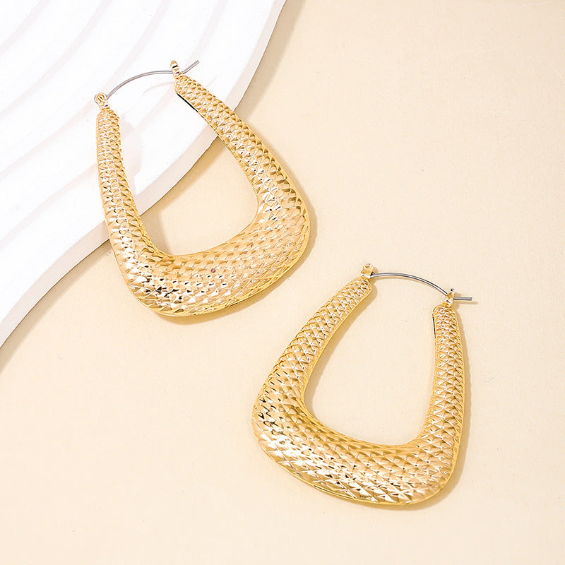 Chic Vienna Verve Metal U-Shaped Earrings - Trendy Wholesale Jewelry