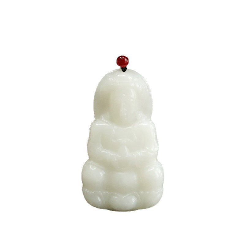 White Jade Guanyin Pendant from Fortune's Favor Collection