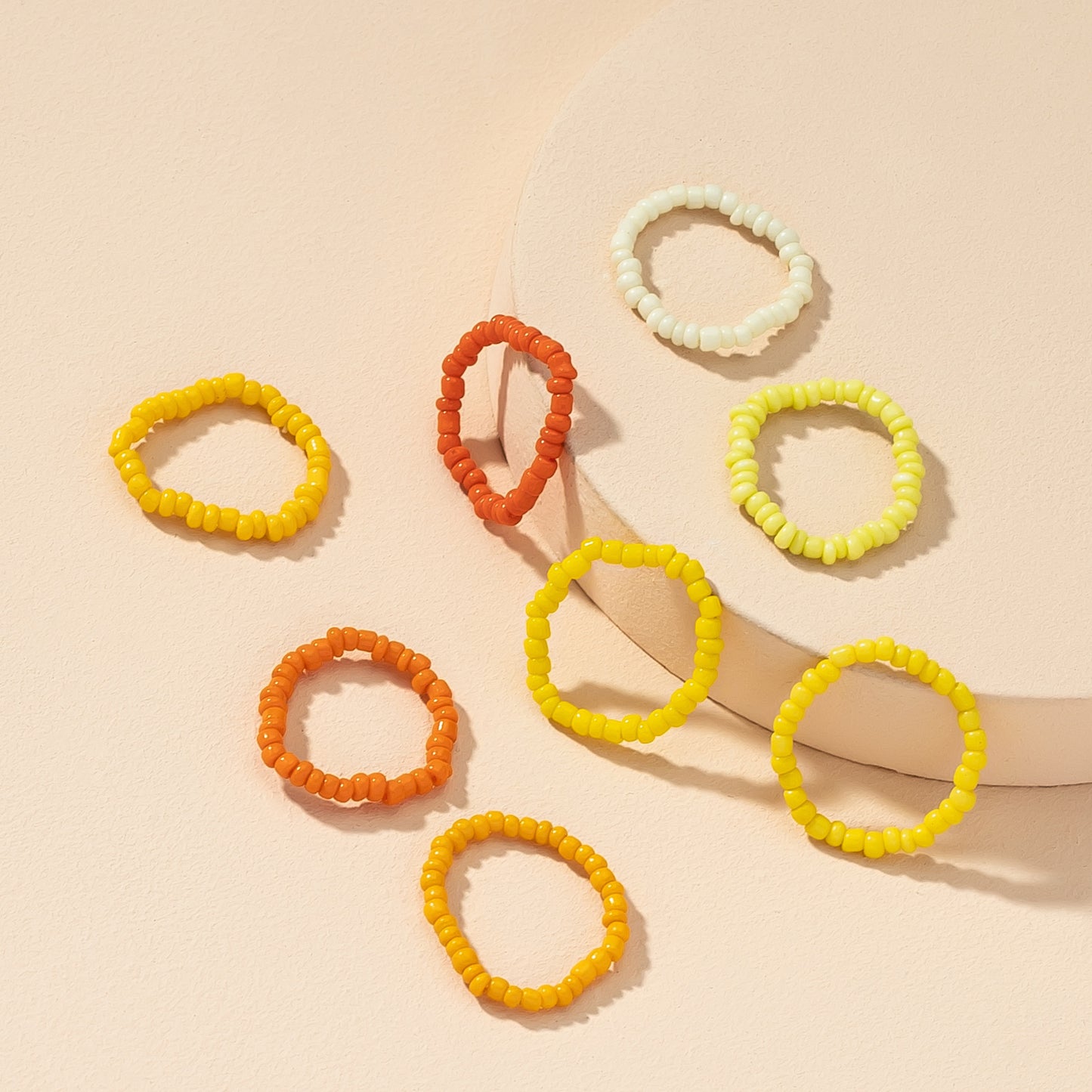 Elegant Elastic Beads Ring Sets - Vienna Verve Collection