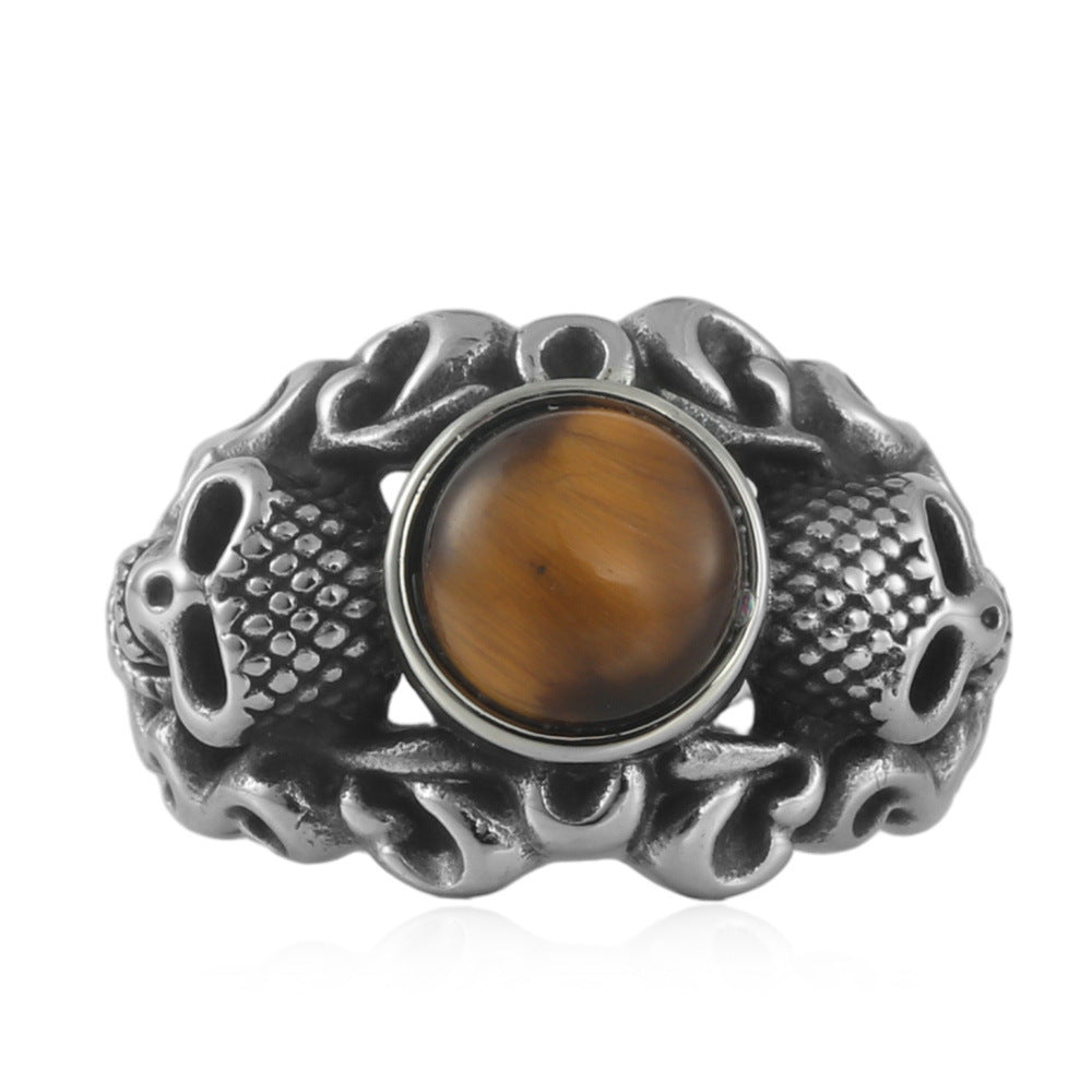 Trendy Titanium Steel Skull Ring for Men - Punk Retro American & European Style