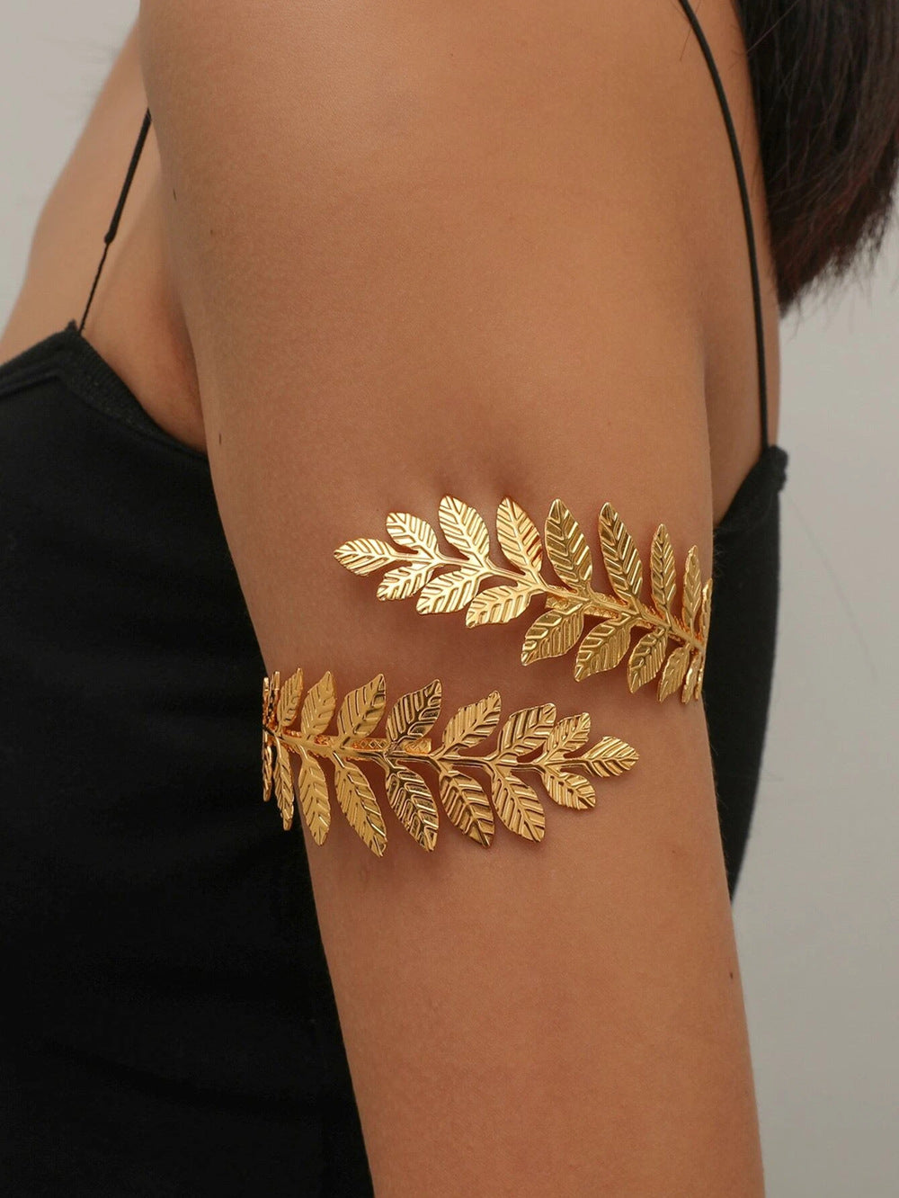 Extravagant Rhinestone Leaf Arm Cuff Vienna Verve Collection