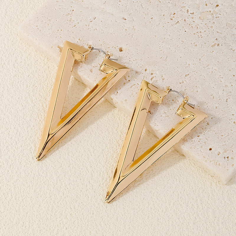 European and American Vienna Verve Metallic Triangle Women's Earrings