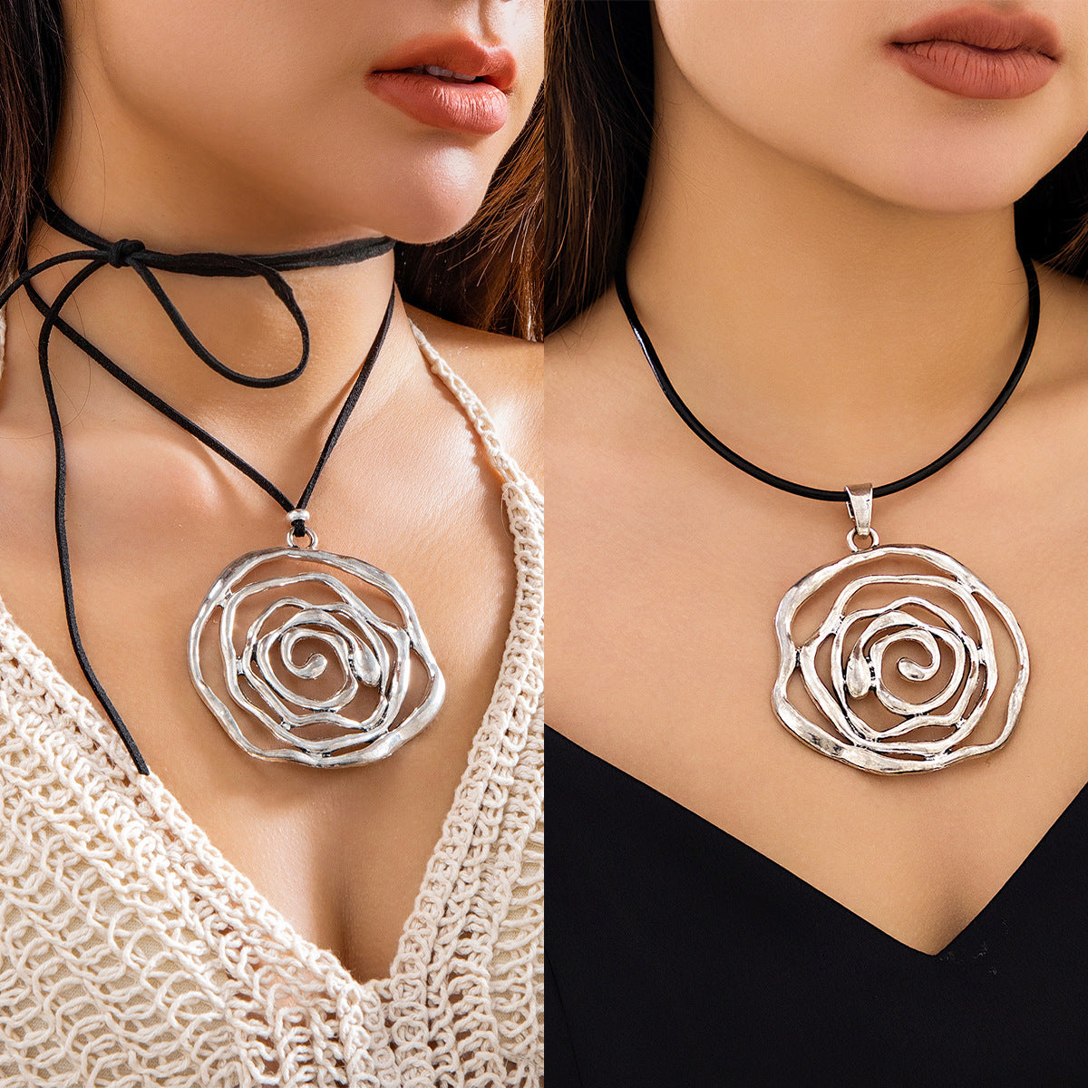 Sweet and Cool Vintage Rose Choker Necklace for Women