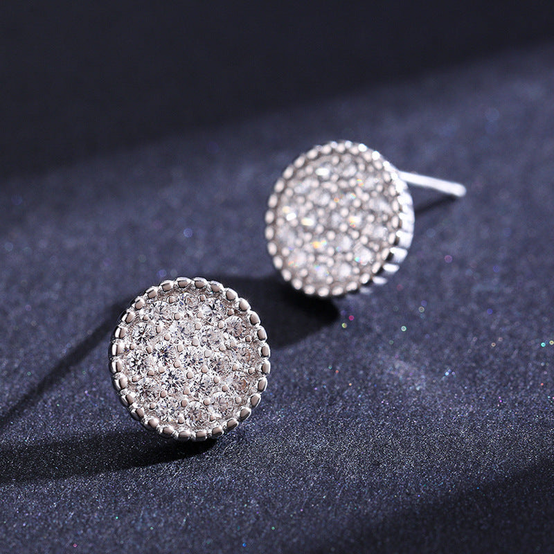 Luxurious Sterling Silver Simulated Diamond Zircon Earrings