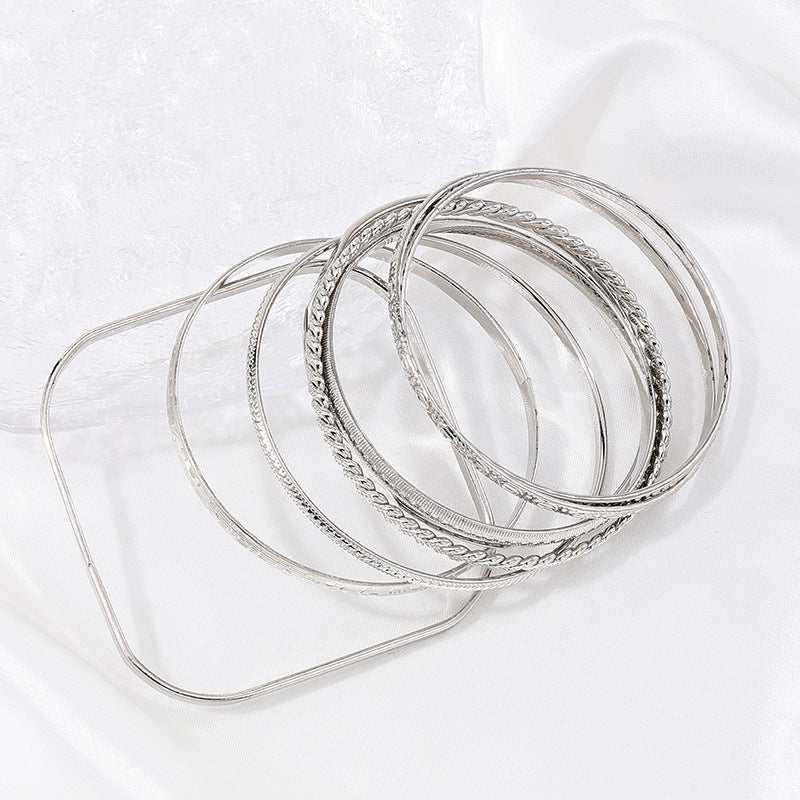 Bohemian Ripple Metal Bracelet Set - Vienna Verve Collection