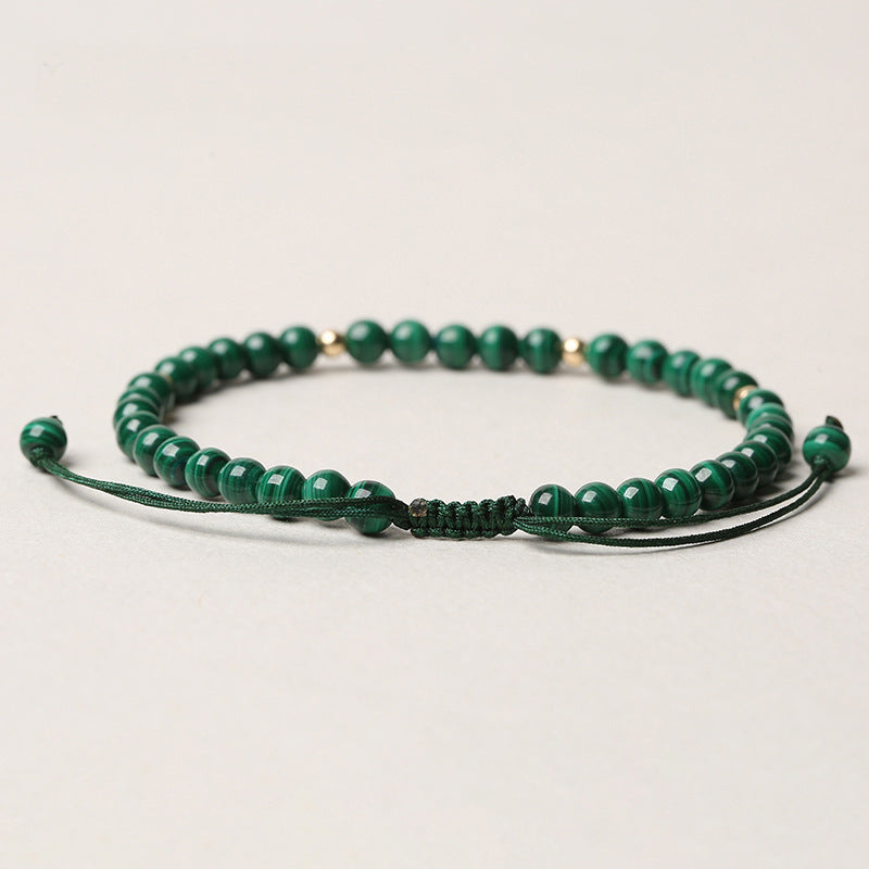 Malachite Stone Woven Bracelet for Men and Women