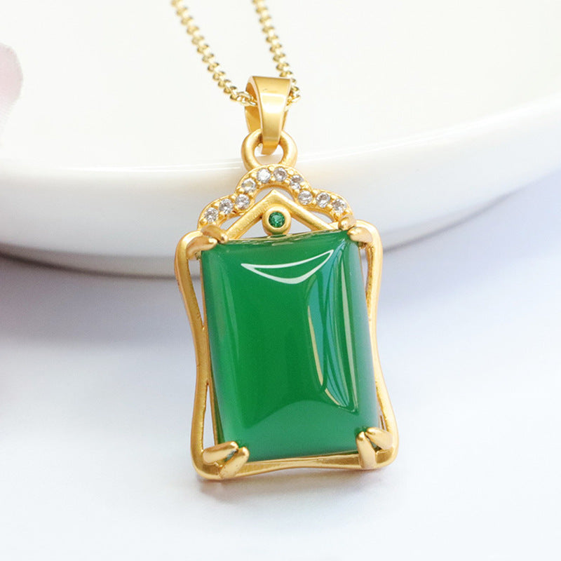 Green Chalcedony Retro Necklace from the Fortune's Favor Collection