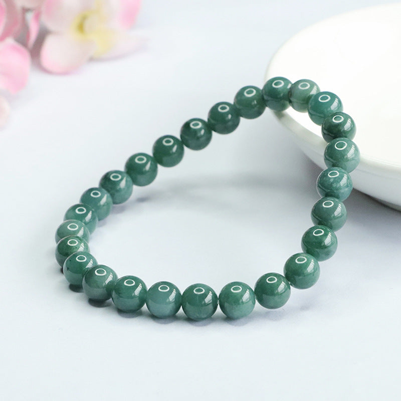 Jade and Blue-Green Bead Bracelet