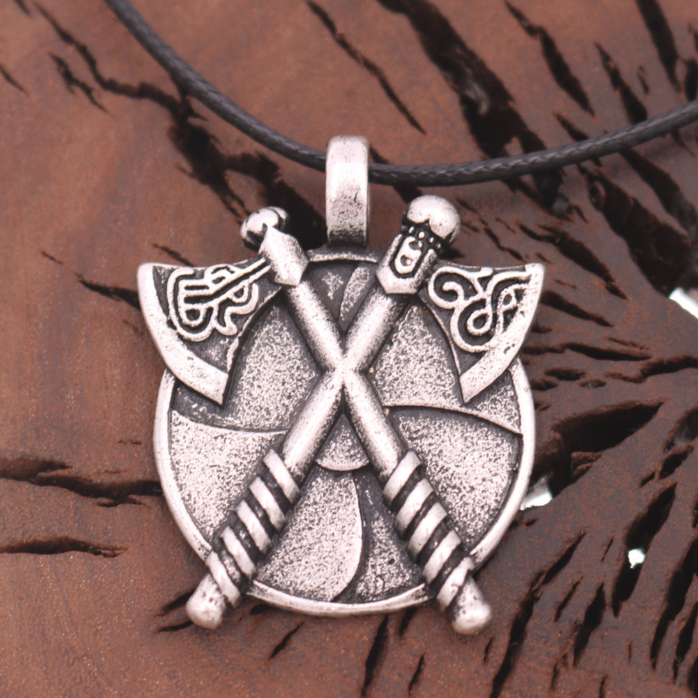 Viking Warrior Zinc Alloy Pendant Necklace for Men - Norse Legacy Collection