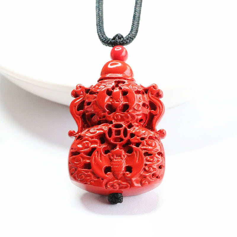 Red Sand Blessing Pendant with Cinnabar Stone