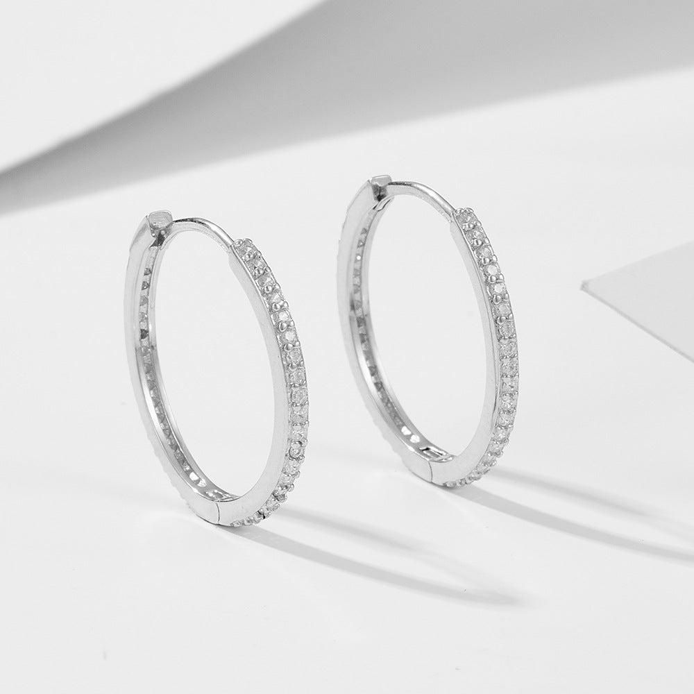 Zircon Sterling Silver Hoop Earrings