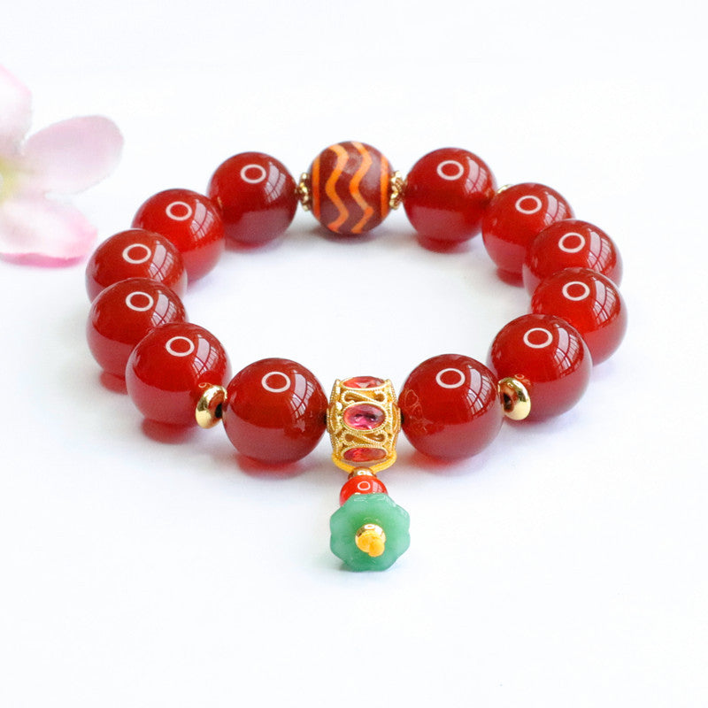 Heavenly Bead Fortune's Favor Bracelet with Red Agate and Jade