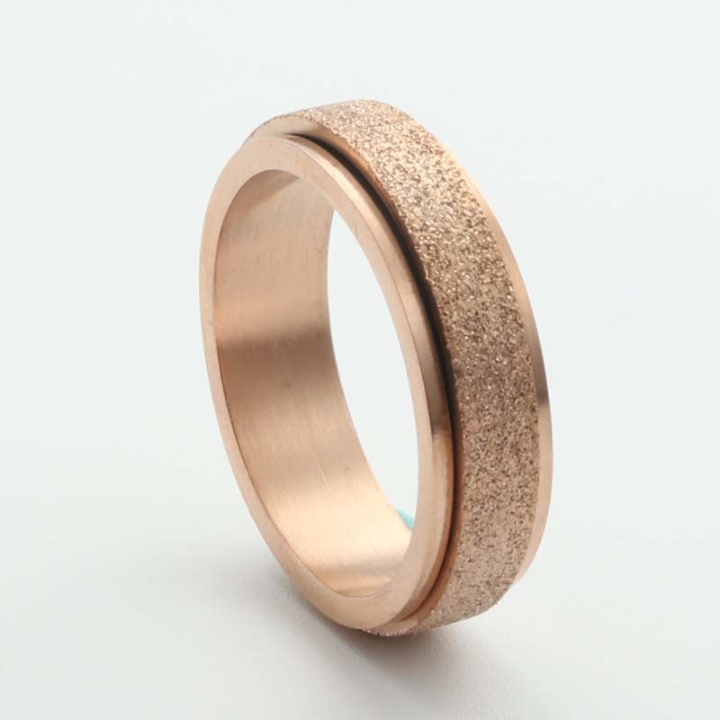 Titanium Steel Matte Rotating Ring for Men - Retro and Trendy Stainless Steel Accessory