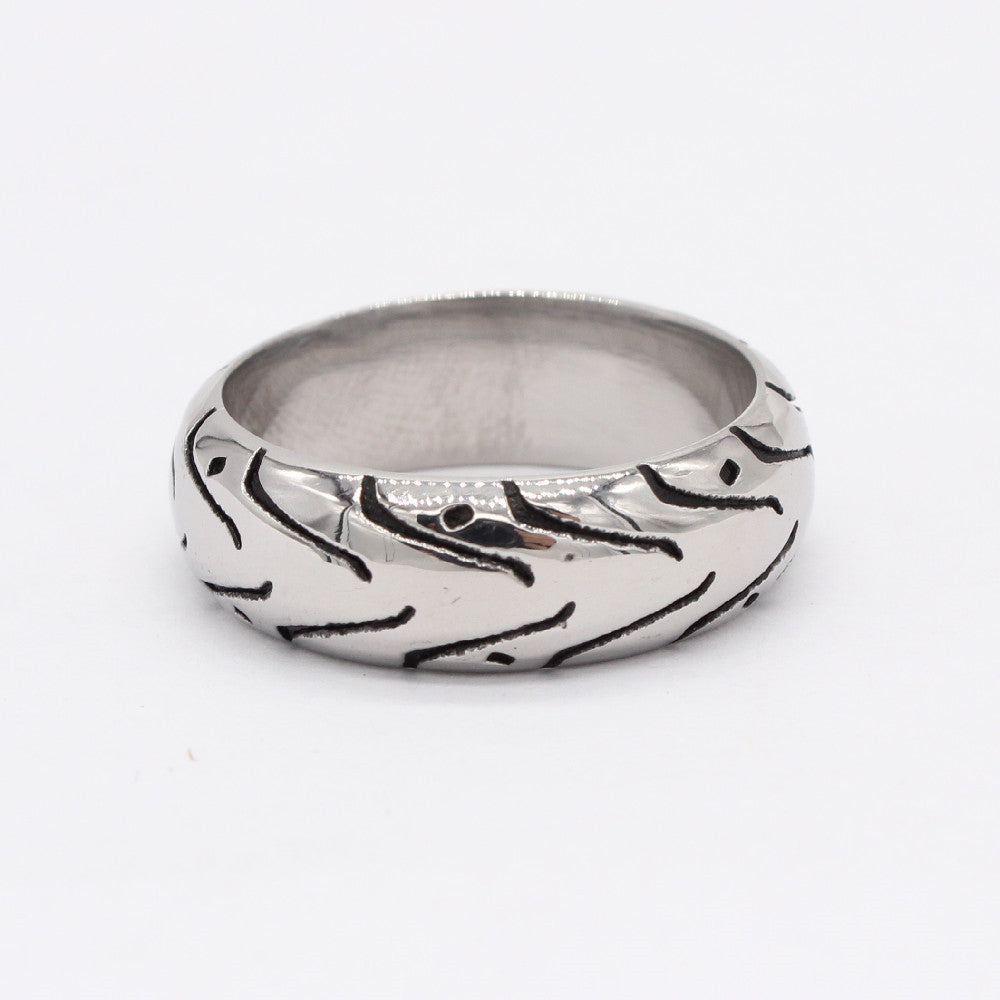 Everyday Genie Men's Rings - Titanium Steel Retro and Simple Design