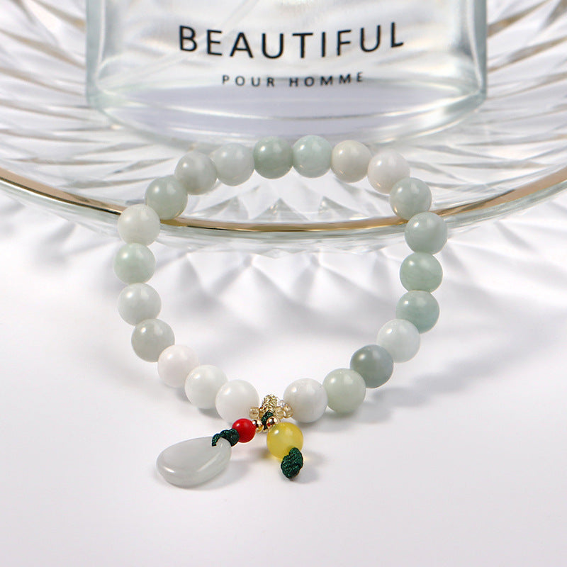 Elegant Jade Leaf Bracelet for Women - Sterling Silver with Wholesale Availability