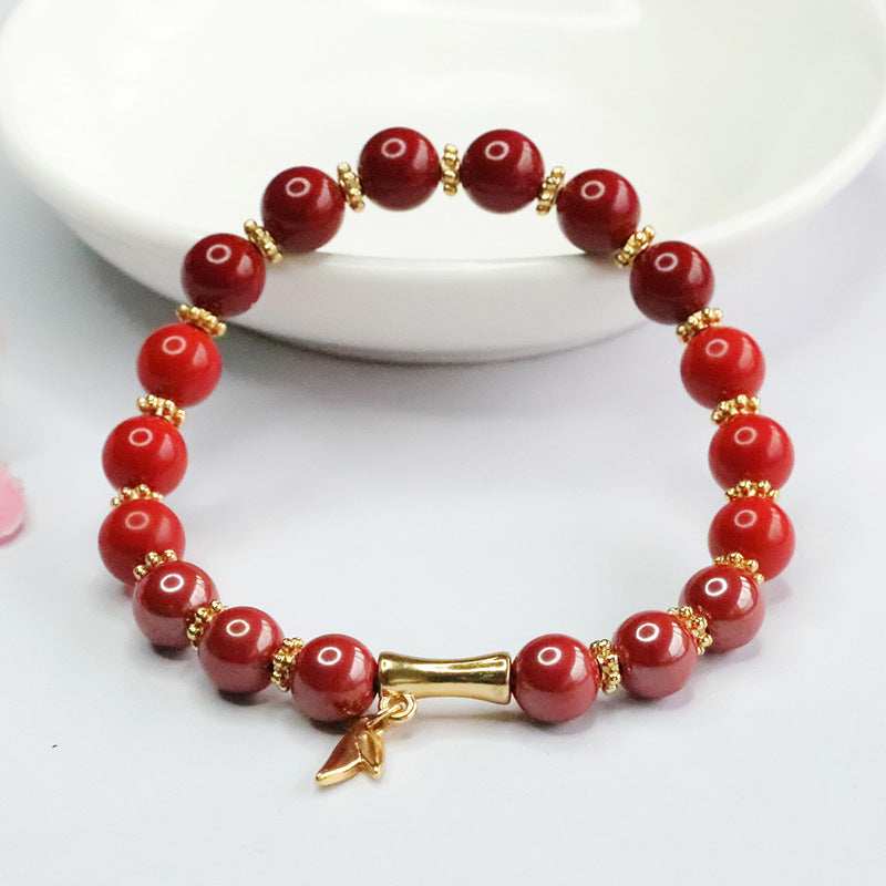 Vermilion Sand Sterling Silver Cinnabar Stone Bracelet