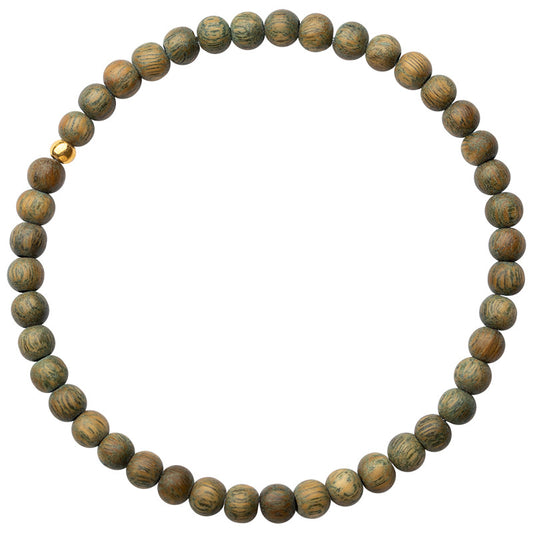 Small and Slim Green Sandalwood Bracelet for Retro Ethnically Inspired Style