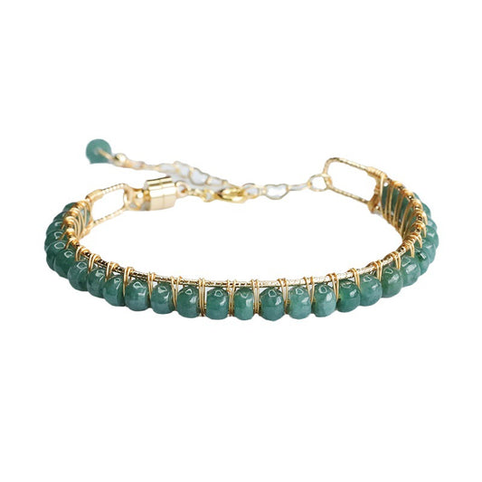 Jade Stone Beaded Abacus Bracelet