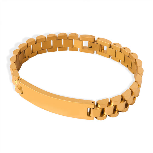 Luxurious Titanium Steel Geometric Bracelet - Fashionable Jewelry for Women