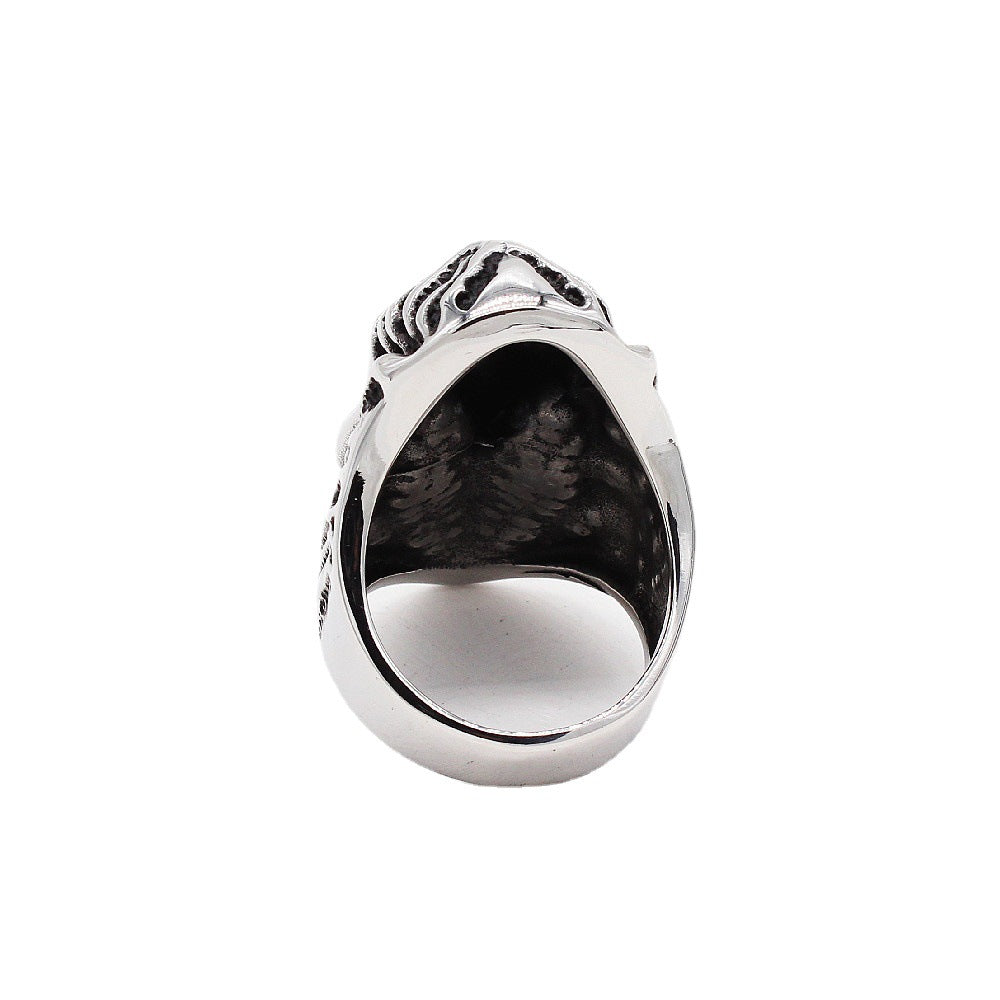 Crow Wizard Titanium Steel Ring for Men