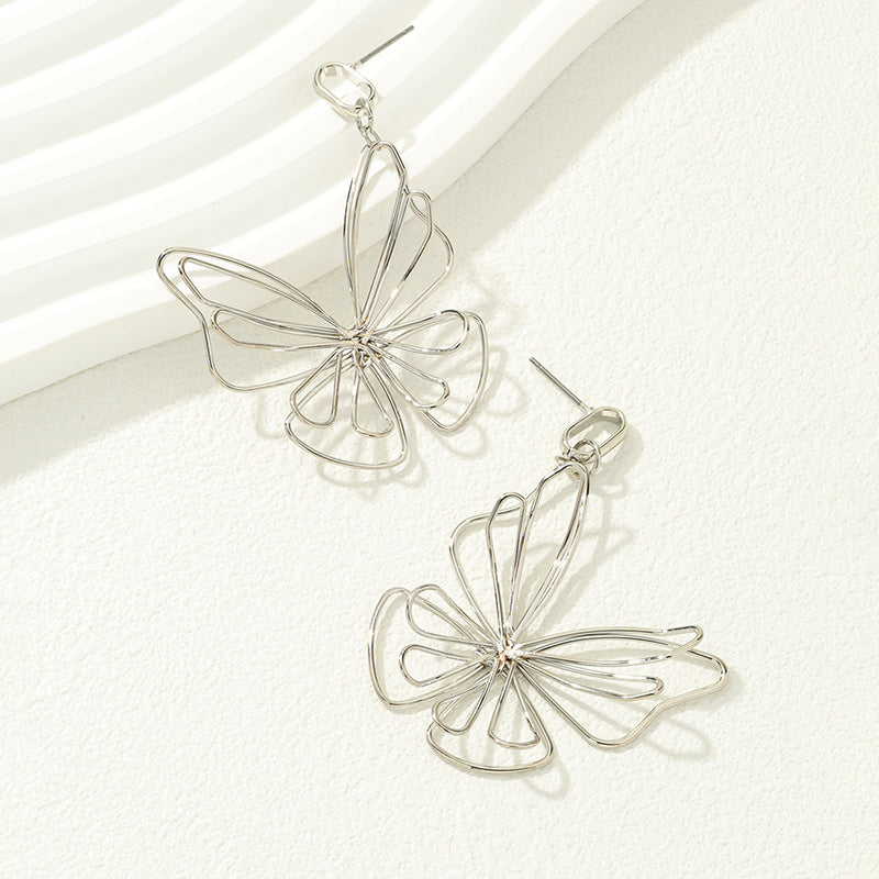 Enchanting Hollow Butterfly Earrings in Forest Style, Vienna Verve Collection