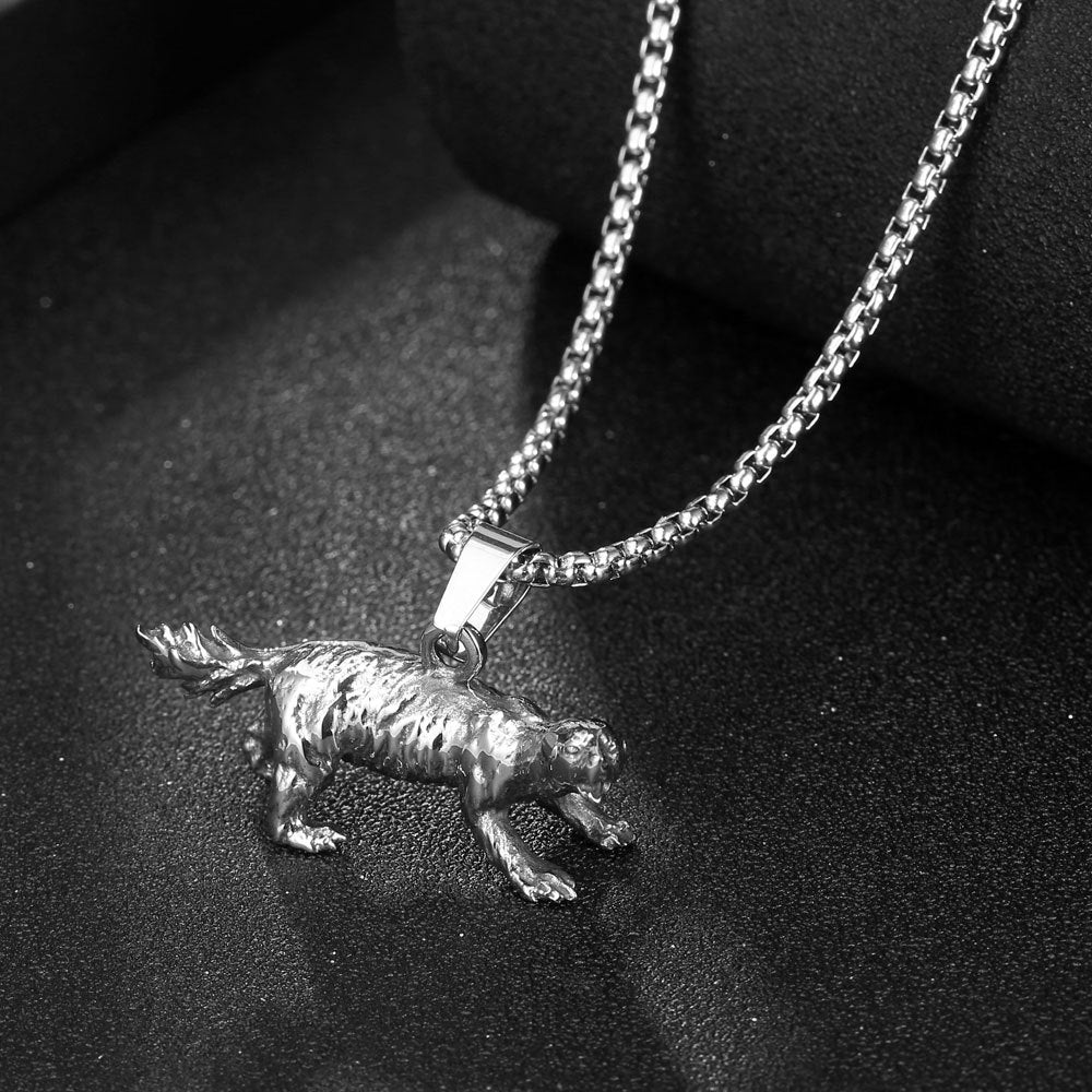 Vintage-Inspired Titanium Steel Animal Pendant Necklace for Men