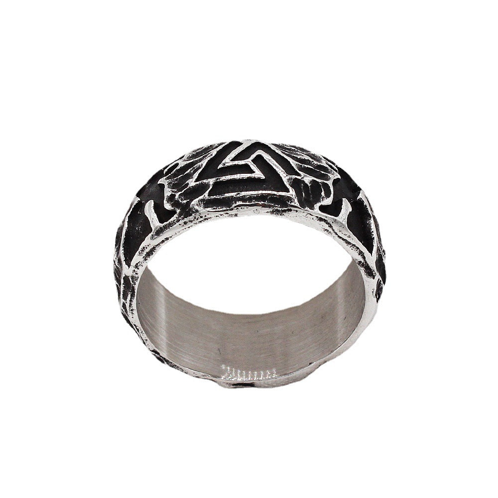 Vintage Titanium Steel Ring for Men - European and American Wholesale Jewelry