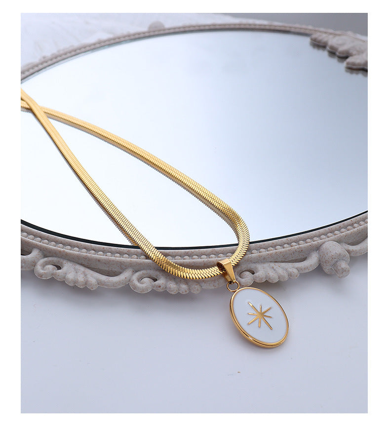 Eight-Pointed Star Necklace with French Cold Style Personality
