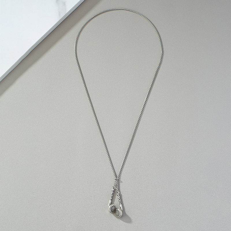 Metal Earphone Necklace with Unique Male Niche Design - Vienna Verve Collection