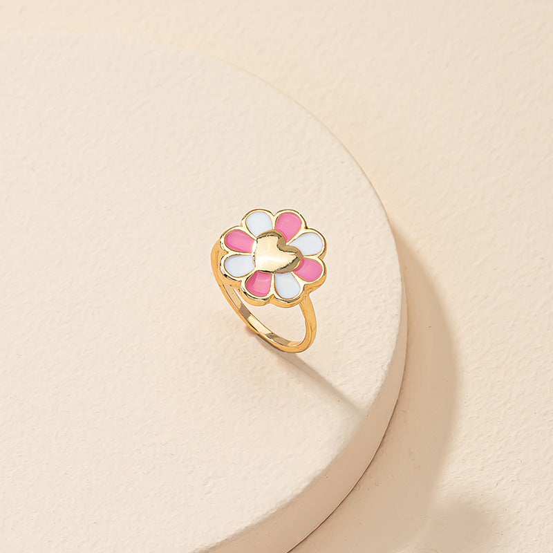 Vienna Verve: Elegant Flower Droplet Ring - Women's Statement Jewelry