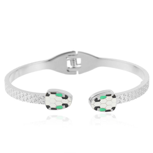 Elegant Double-Headed Snake Titanium Steel Bracelet for Women - A Stylish Trend in Light Luxury Fashion