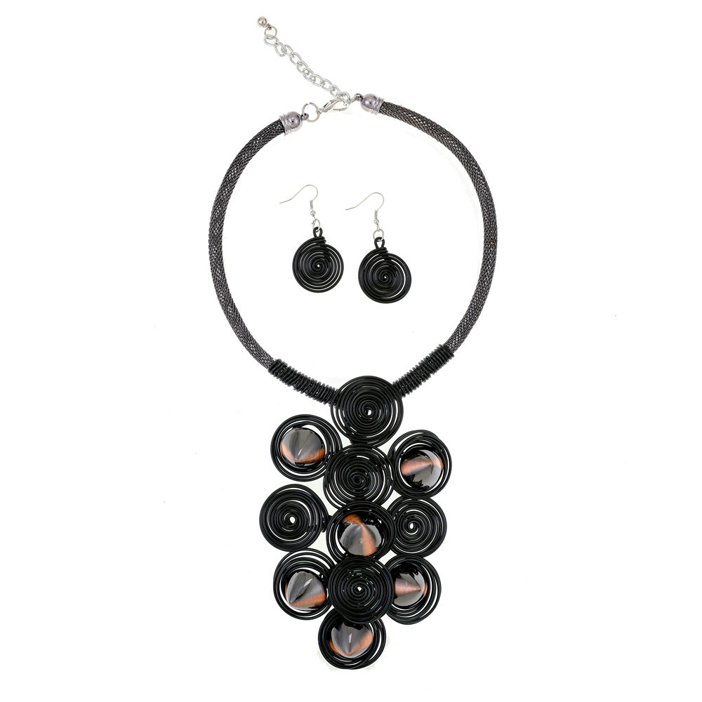 Bohemian Aluminum Wire Necklace Set - Savanna Rhythms Collection