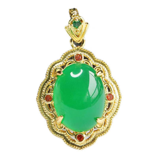 Vintage Golden Chalcedony and Agate Pendant Jewelry for Women