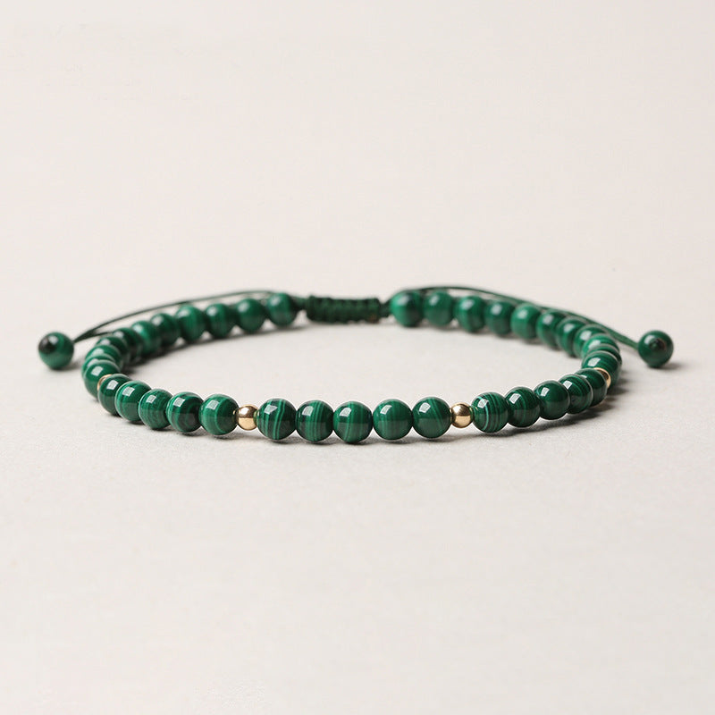 Malachite Stone Woven Bracelet for Men and Women