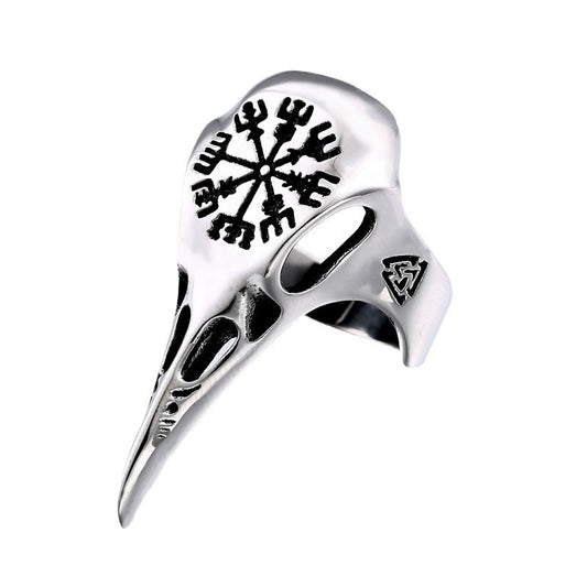 Planderful Everyday Genie Viking Crow Stainless Steel Ring for Men