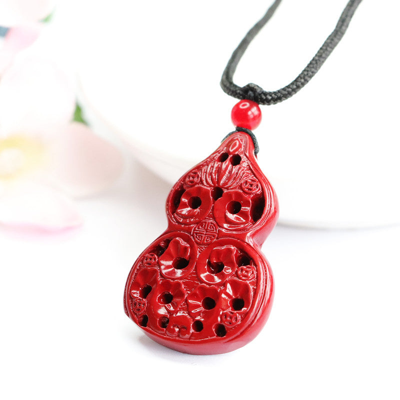 Cinnabar Pendant Hollow Gourd Pendant