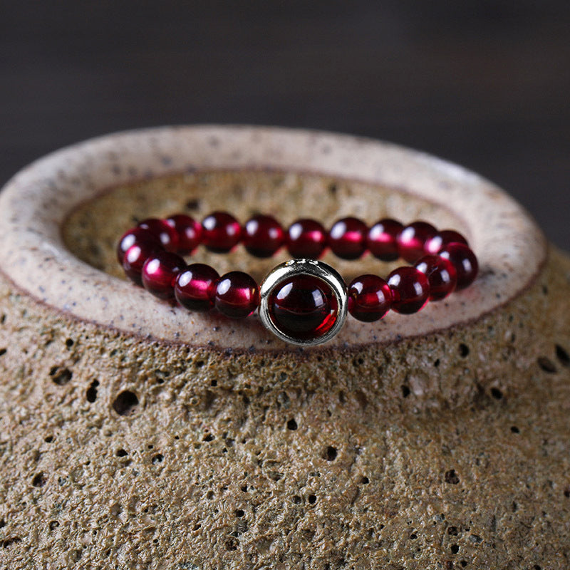 Elegant Sterling Silver Garnet Ring - Valentine's Day Graduation Jewelry