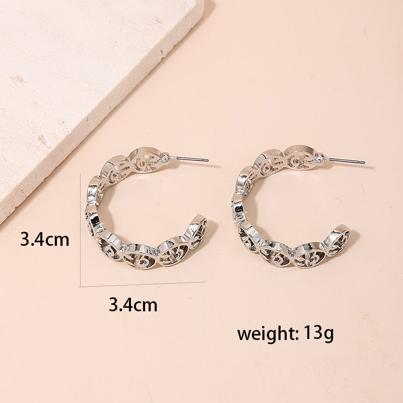 Hollow Smiling Face Circular Earrings - Vienna Verve Collection