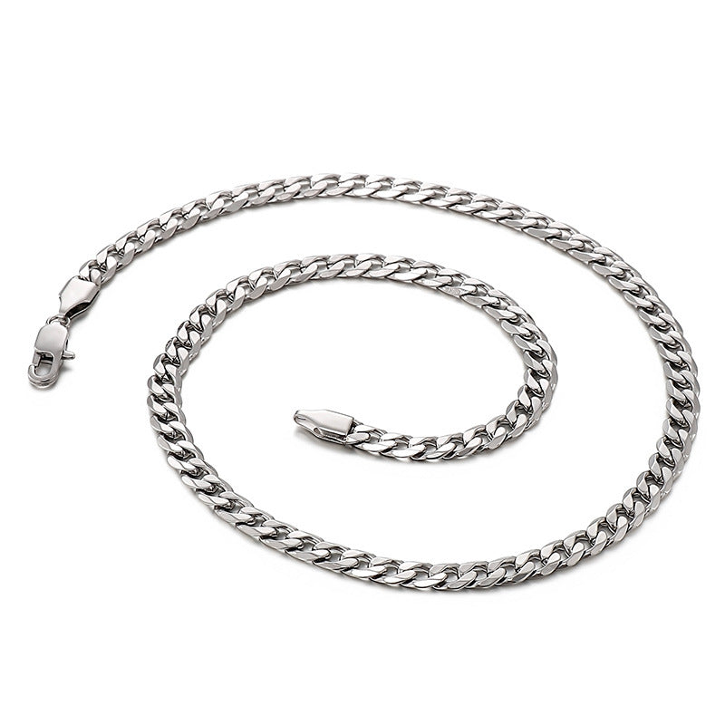 Stylish Titanium Steel Men's Necklace - European and American Minimalist Design Accessories