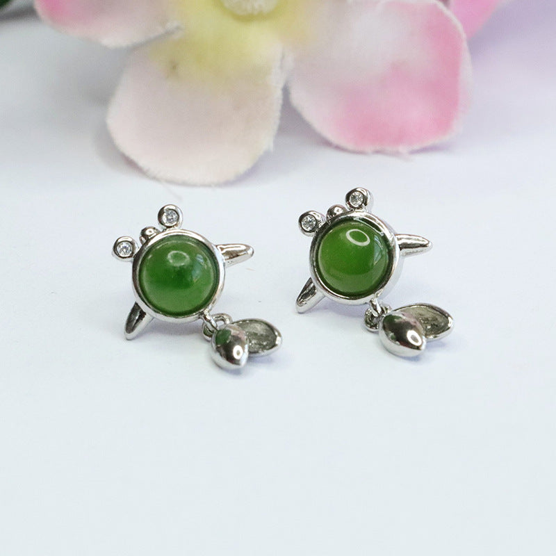 Koi Jade Sterling Silver Earrings