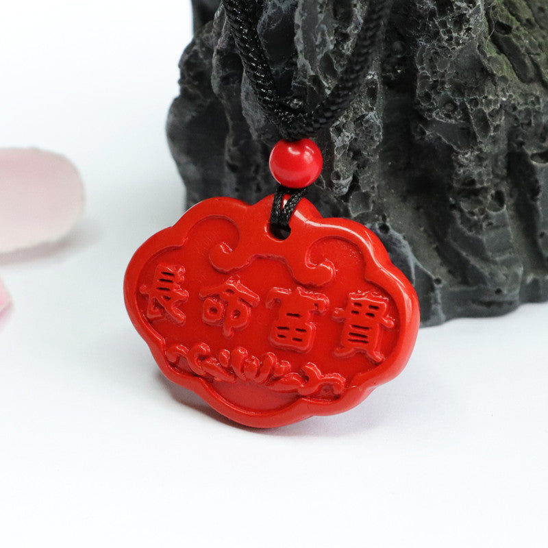 Vermilion Sand Pendant for Prosperity and Longevity