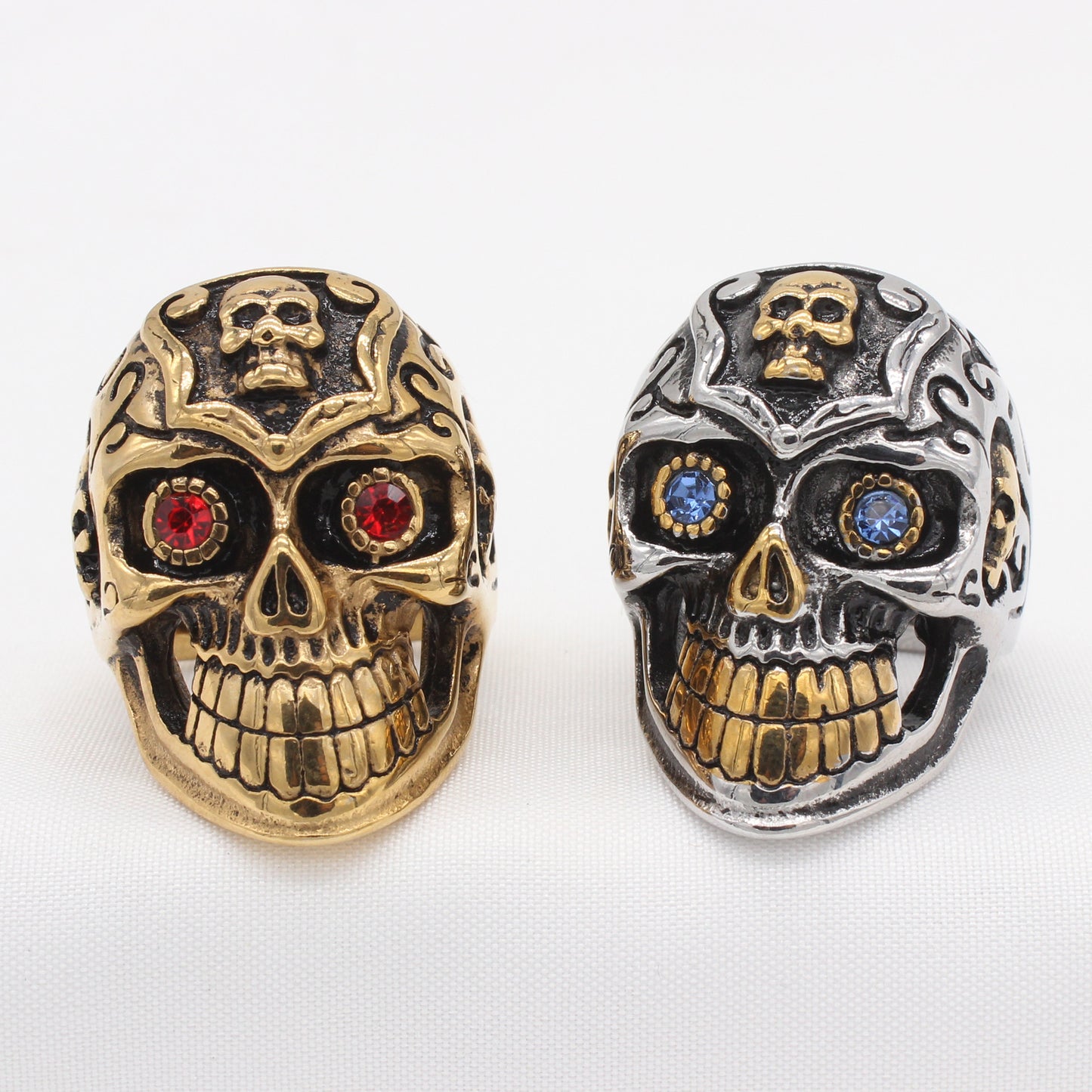 Personalized Retro Skull Titanium Steel Ring for Men - European and American Style Wholesale Jewelry