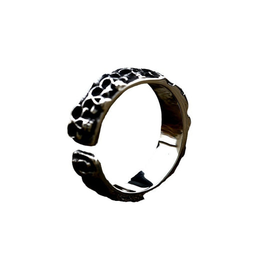 Punk-Inspired Stainless Steel Skull Ring for Men - Wholesale Retro Titanium Steel Open Design